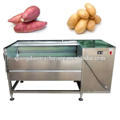 Fully automatic electric brush roller washing machine for sweet potato taro ginger carrot cassava peeling machine price